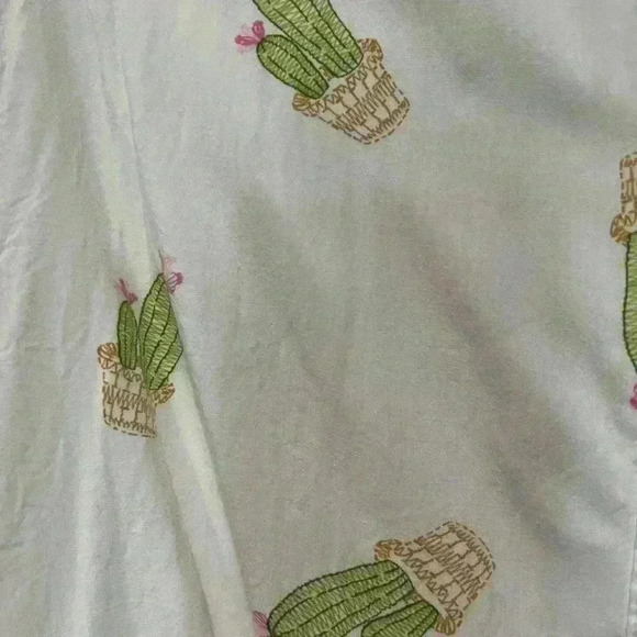 LOVE NOTES CACTUS PRINT BUTTON DOWN SHITT BLOUSE SIZE LG - Picture 3 of 4